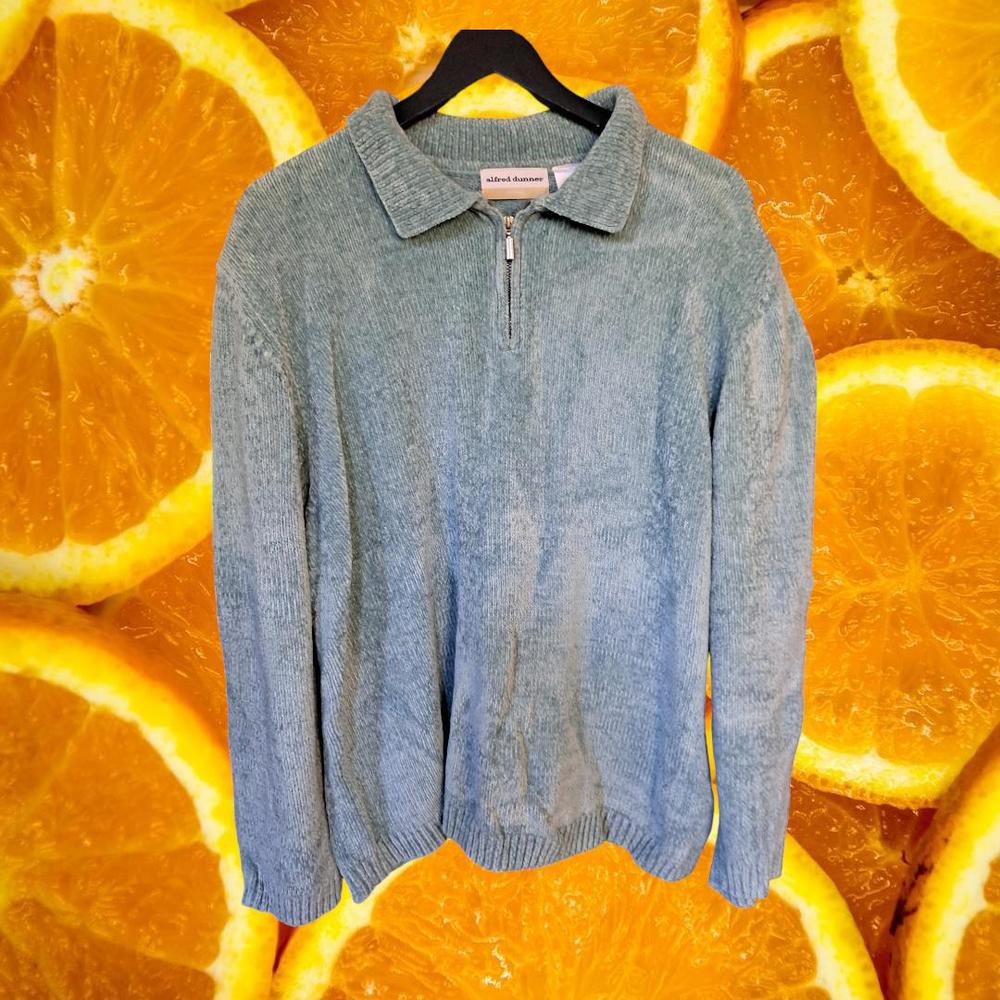 Alfred Dunner‎ Seafoam Green 1/4 Zip Collared Sweater Size 3X